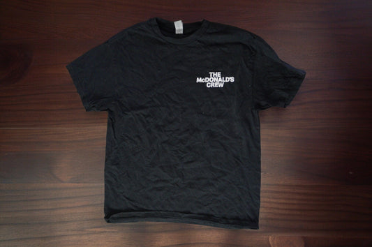 McDonald's Crew Logo T-Shirt L Mens Black Short Sleeve