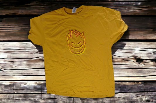 Spitfire Bighead Inferno Skateboarding T-Shirt - Gold