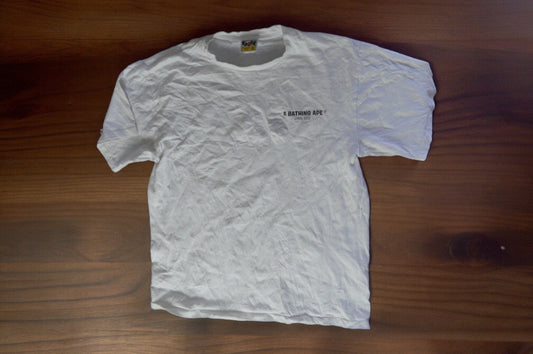 A Bathing Ape Logo T-Shirt XL Mens White Short Sleeve