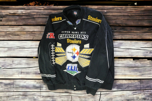 Vintage Steelers Super Bowl Bomber Jacket - 6x Champions Edition