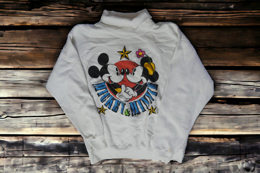 Vintage 1980s Disney Mickey & Minnie Mouse Turtleneck Sweatshirt