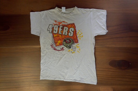 49ers Graphic T-Shirt XL Mens White Short Sleeve