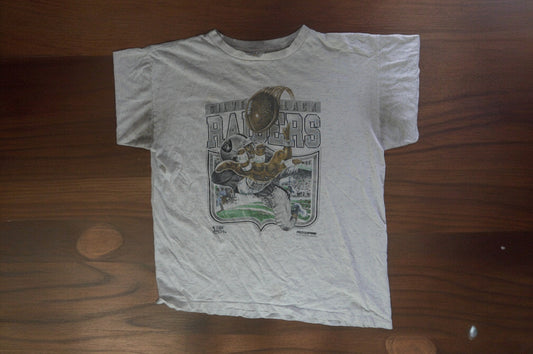Raiders Vintage Graphic T-Shirt XL Mens White Short Sleeve