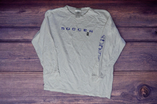 Vintage 90s Soccer Long Sleeve Shirt - Athleisure Crewneck