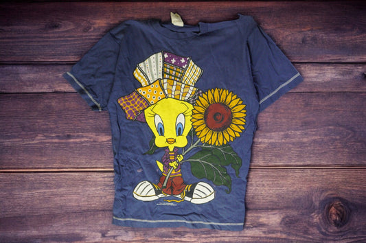 Vintage 1995 Tweety Bird Sunflower Patchwork Tee