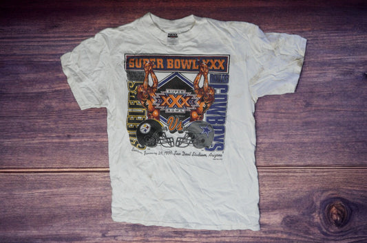 Vintage 1996 Super Bowl XXX T-Shirt - Cowboys vs. Steelers