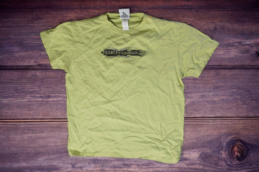 Vintage Harley-Davidson Neon Green Biker T-Shirt